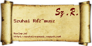 Szuhai Rémusz névjegykártya
